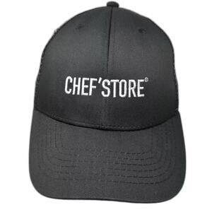 Cintas Chef'Store Trucker Hat Black White Strapback OS Embroidered Curved Brim